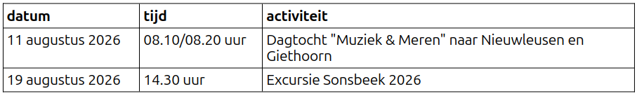 Agenda augustus 2026