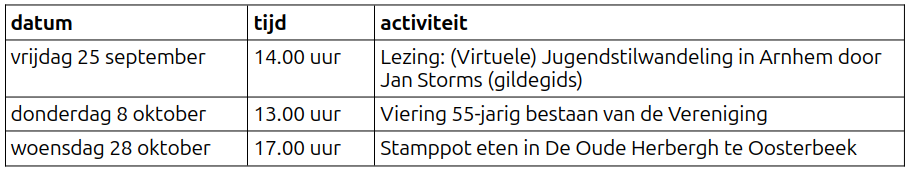 Agenda 25 september 2026